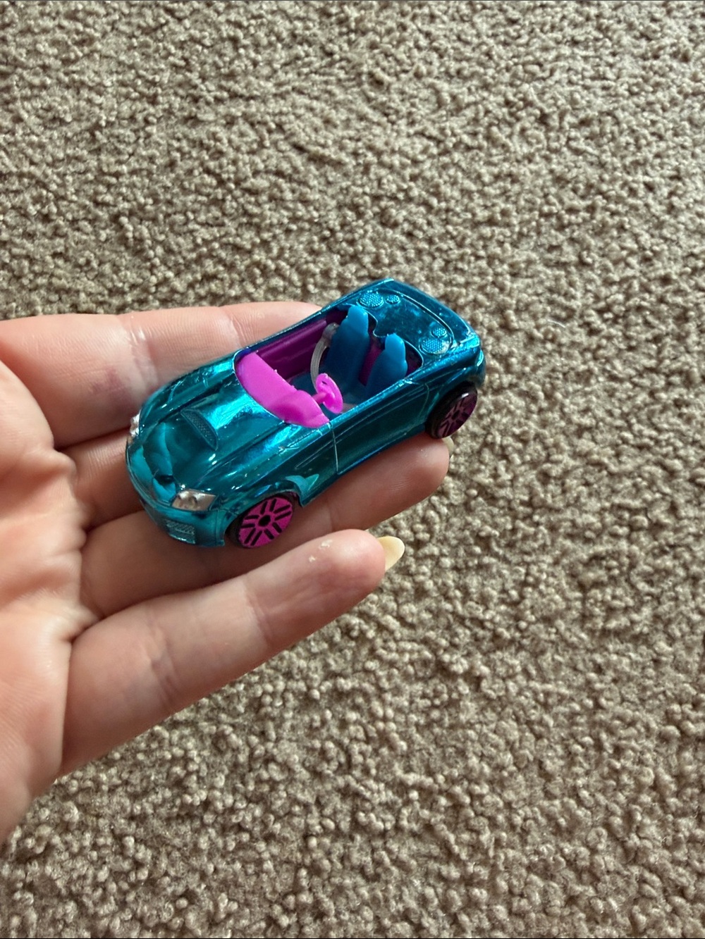 Selby Teal Convertible Toy Car with Pink Accents